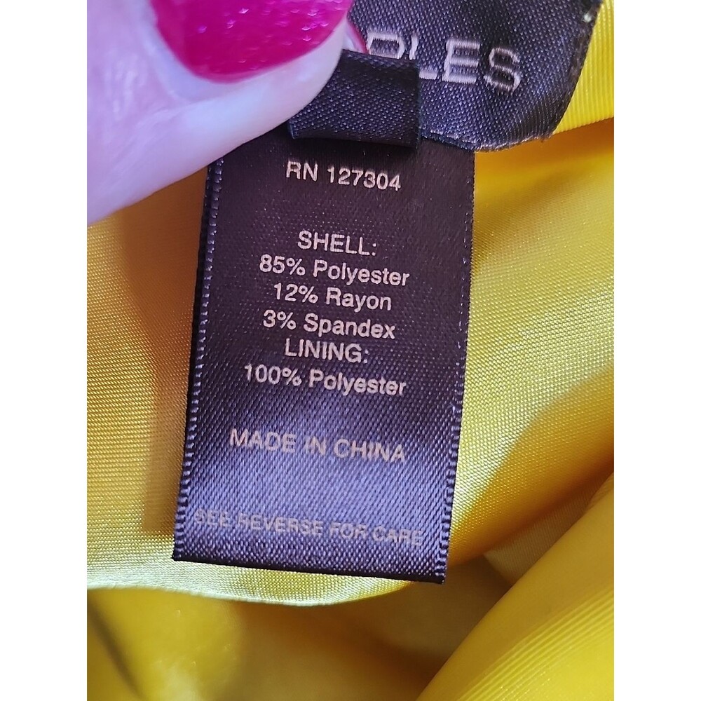 Multiples NWT 3/4 Sleeve Yellow Short Trench, Ruffles Buttons Tie Belt, S - Picture 6 of 11